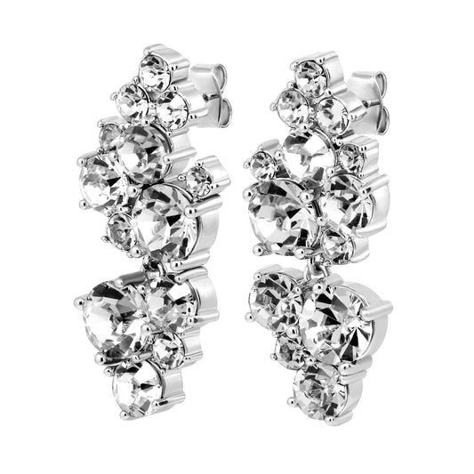 MARIGOLD SHINY SILVER CRYSTAL EARRINGS