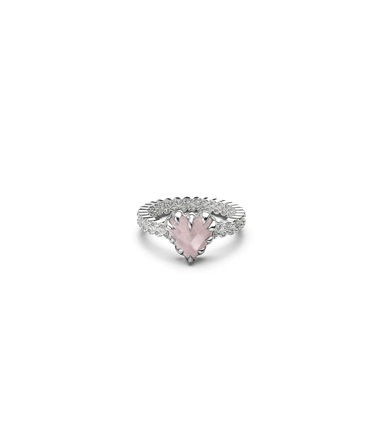 MINI LOVE CLAW RING ROSE QUARTZ