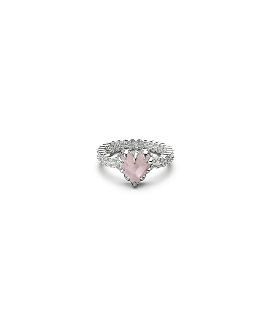 MINI LOVE CLAW RING ROSE QUARTZ