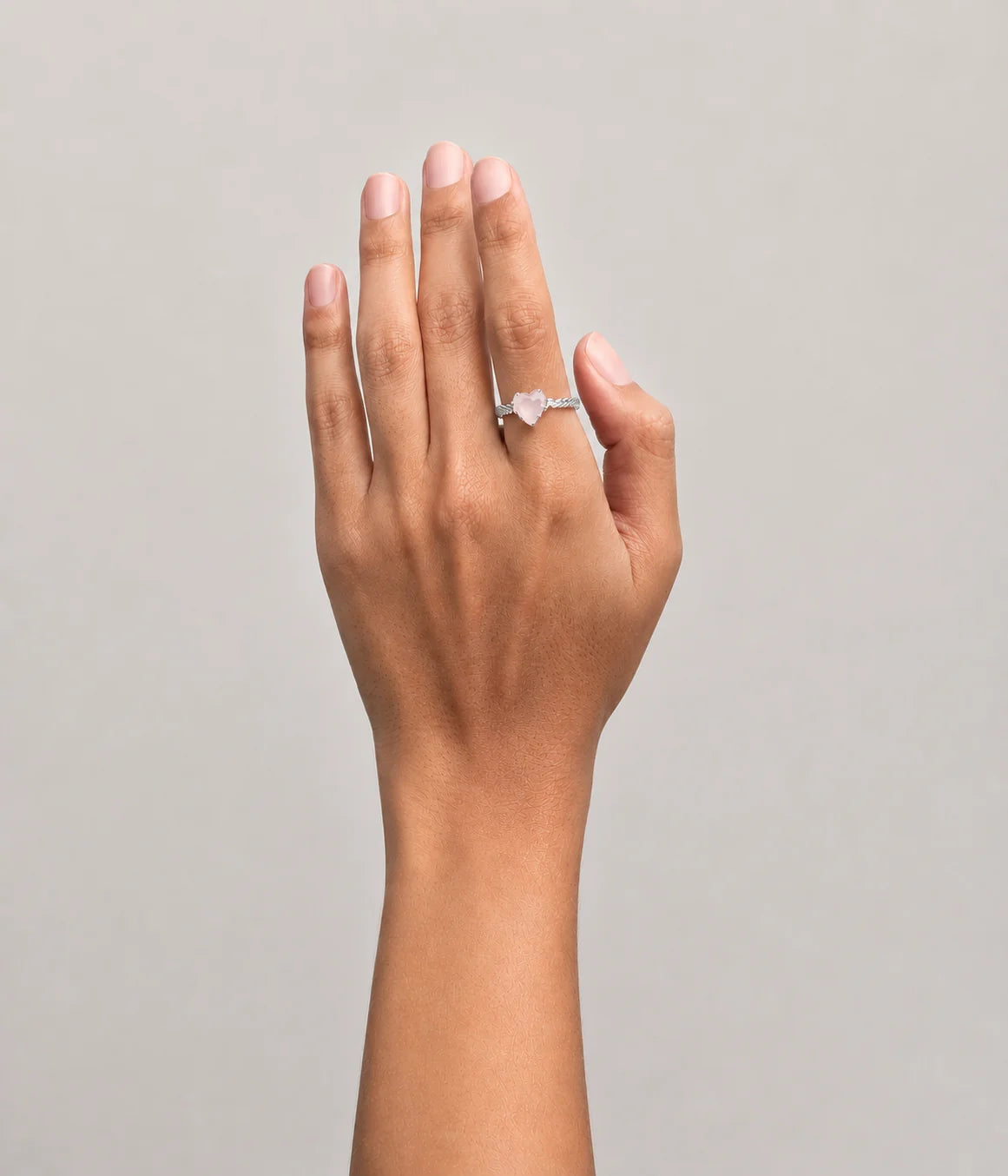 MINI LOVE CLAW RING ROSE QUARTZ