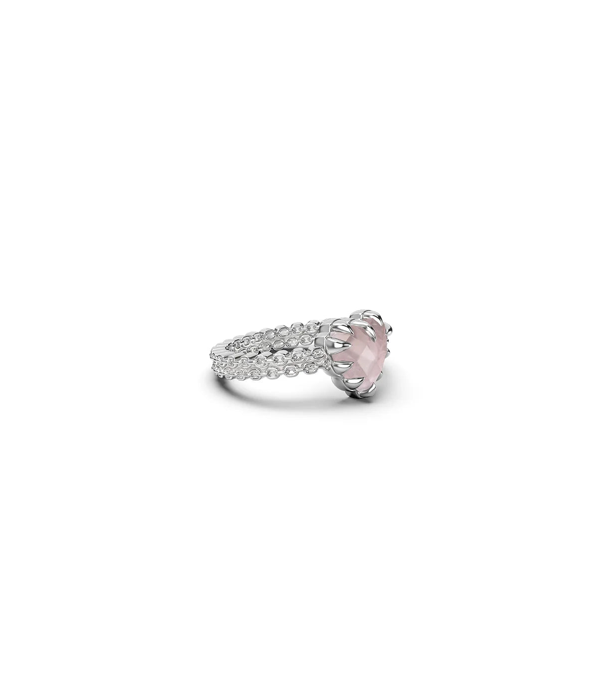 MINI LOVE CLAW RING ROSE QUARTZ
