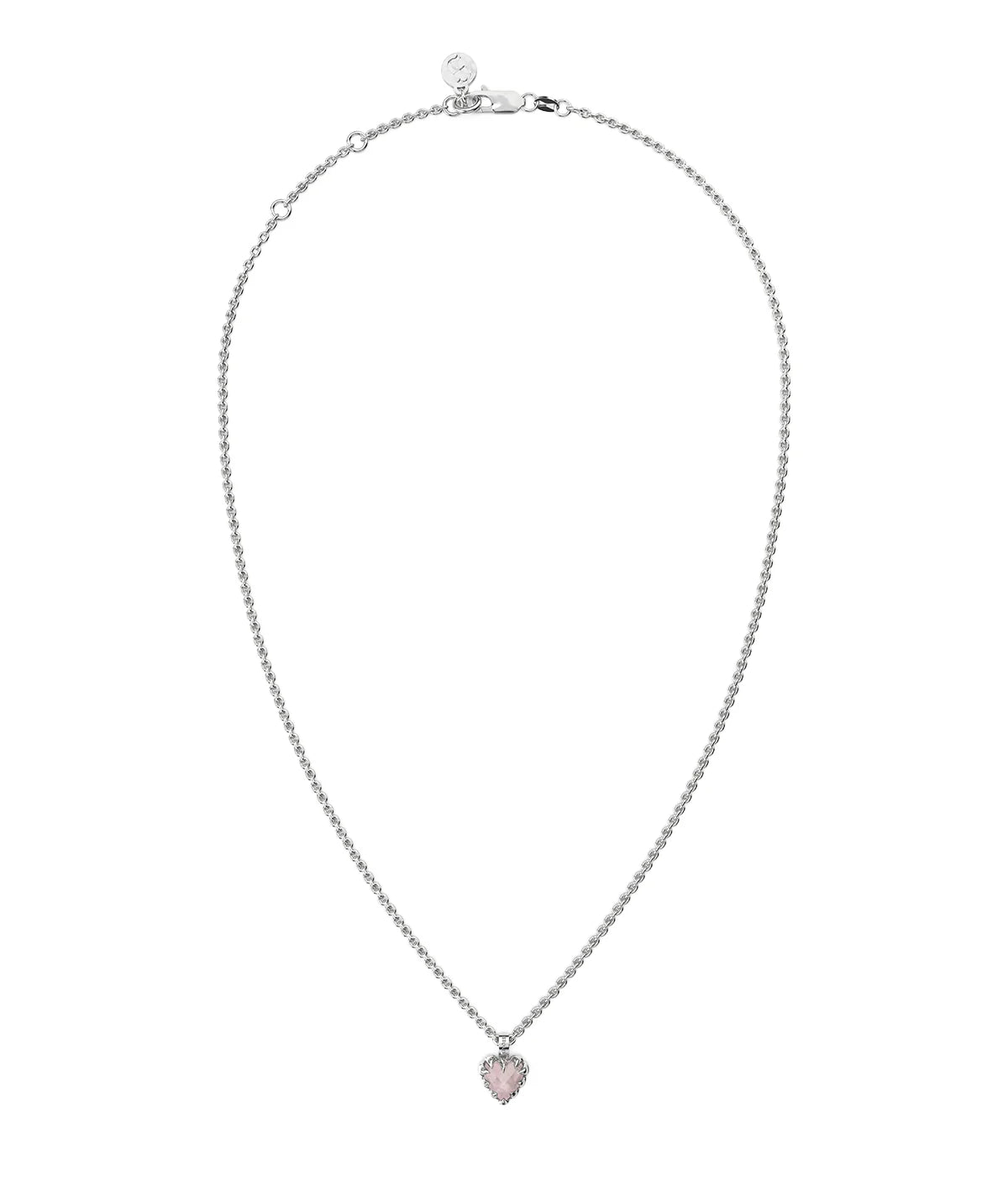 MINI LOVE CLAW NECKLACE ROSE QUARTZ