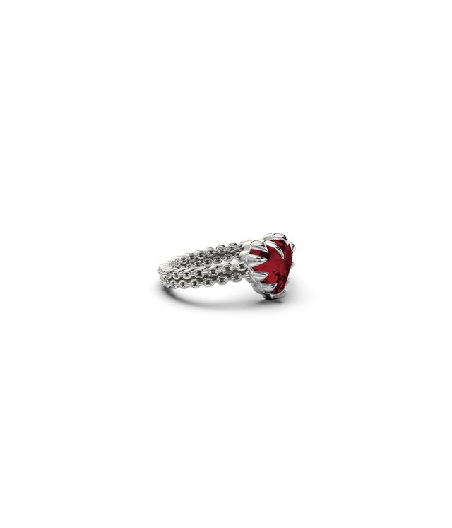 MINI LOVE CLAW RING GARNET