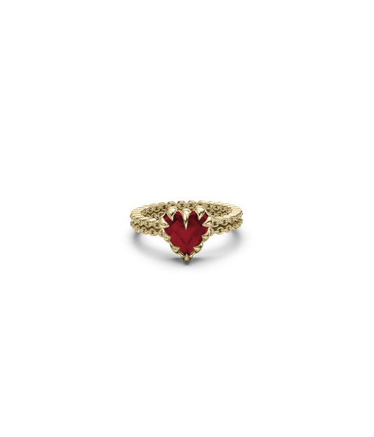 MINI LOVE CLAW RING GARNET