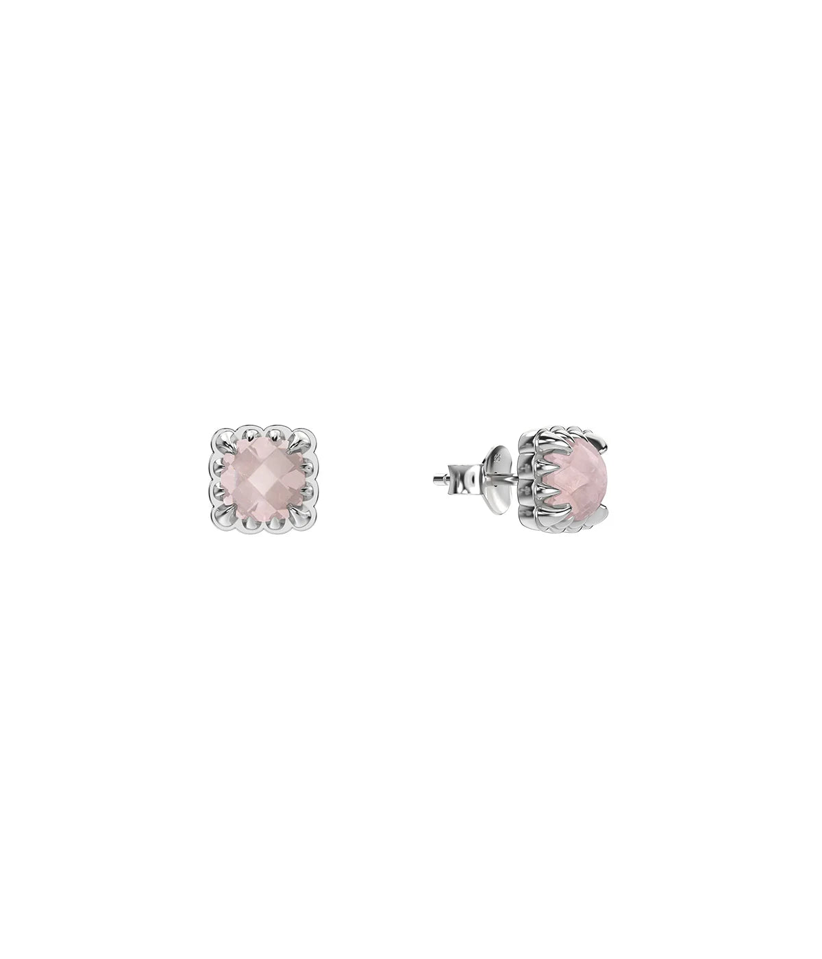 MINI CLAW STUDS ROSE QUARTZ