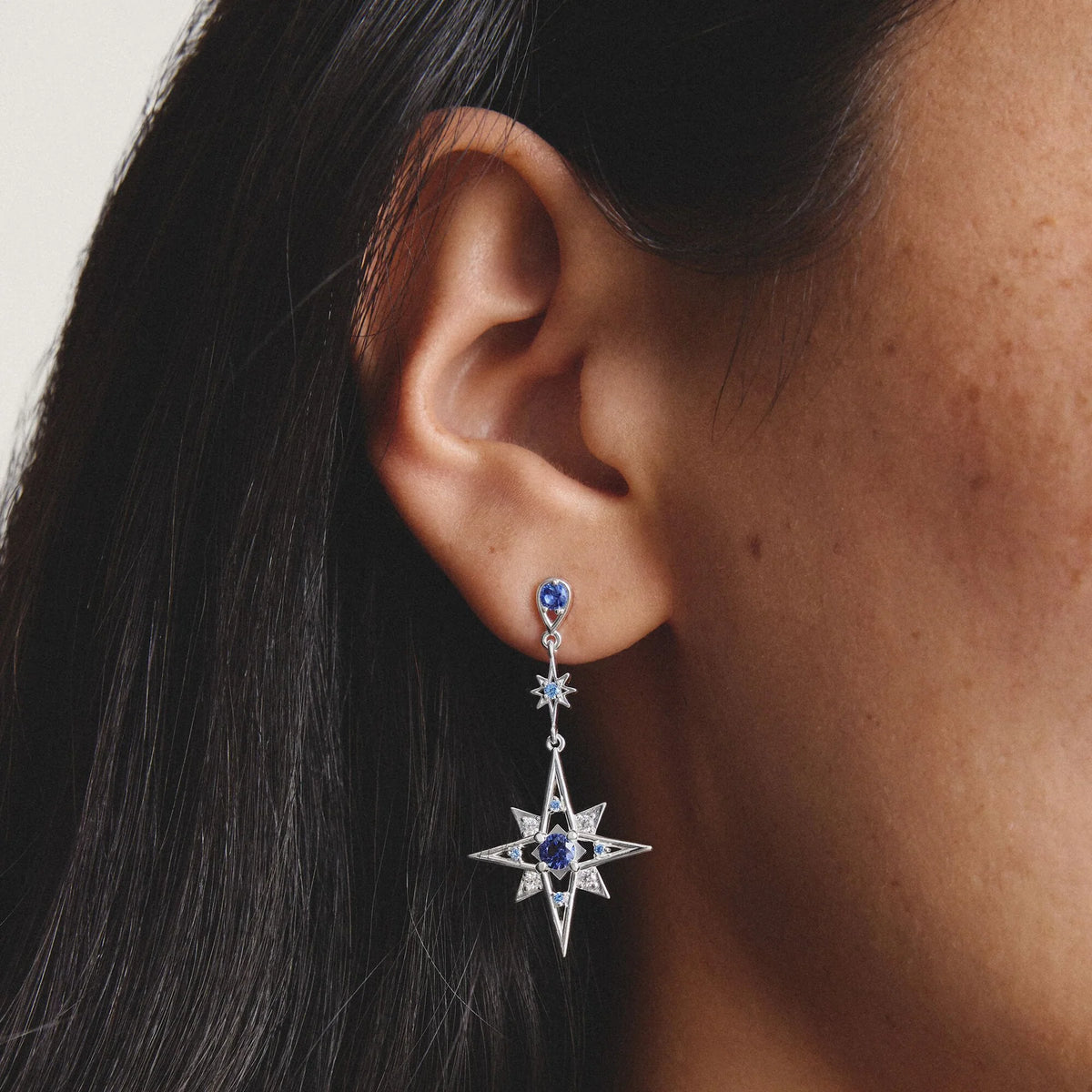 MIDNIGHT SKY STAR & MOON STUD EARRINGS