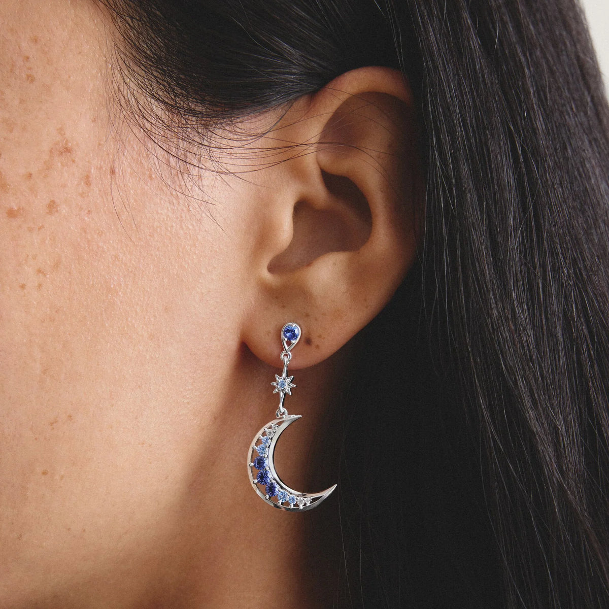 MIDNIGHT SKY STAR & MOON STUD EARRINGS