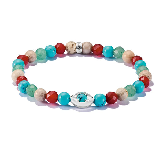 ELYNDRA MULTICOLOURED EYE BEAD BRACELET