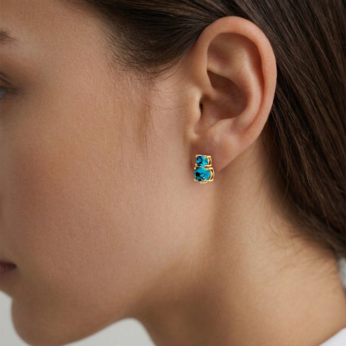 NERIDA SHINY GOLD PETROL EARRINGS