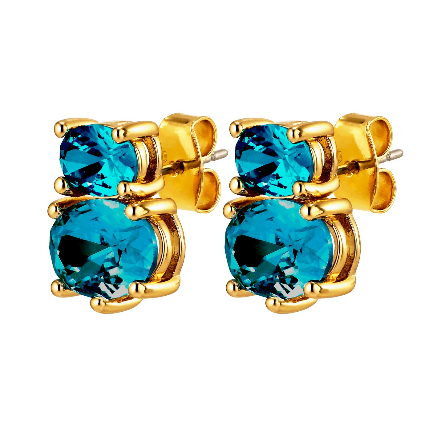 NERIDA SHINY GOLD PETROL EARRINGS