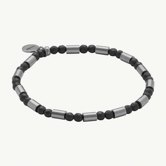 NOVA MEN'S HAEMATITE & STEEL BRACELET