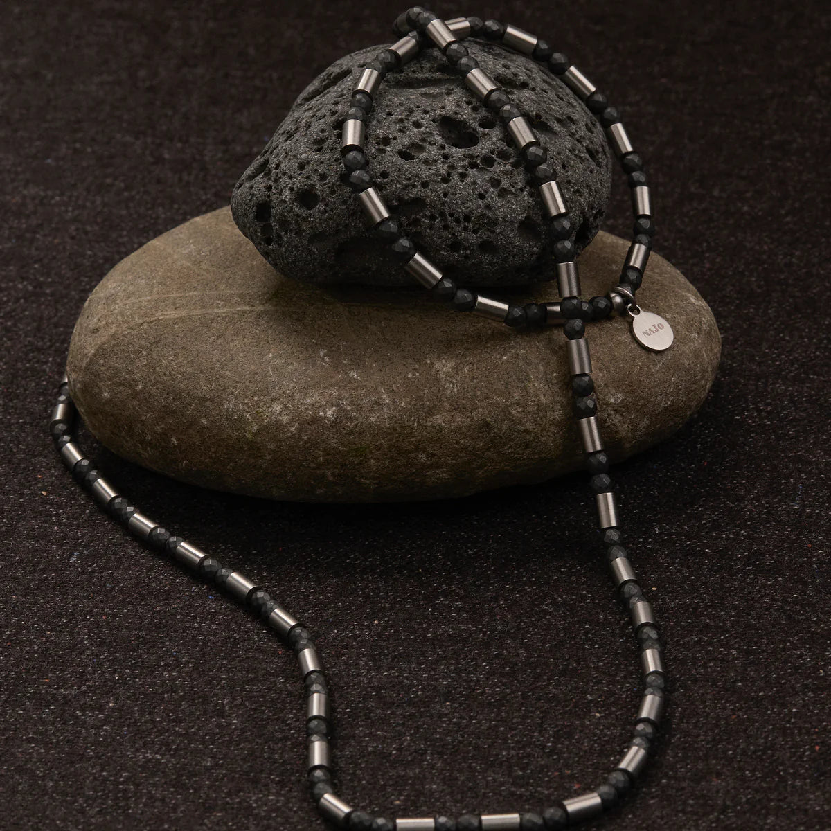 NOVA MEN'S HAEMATITE & STEEL BRACELET