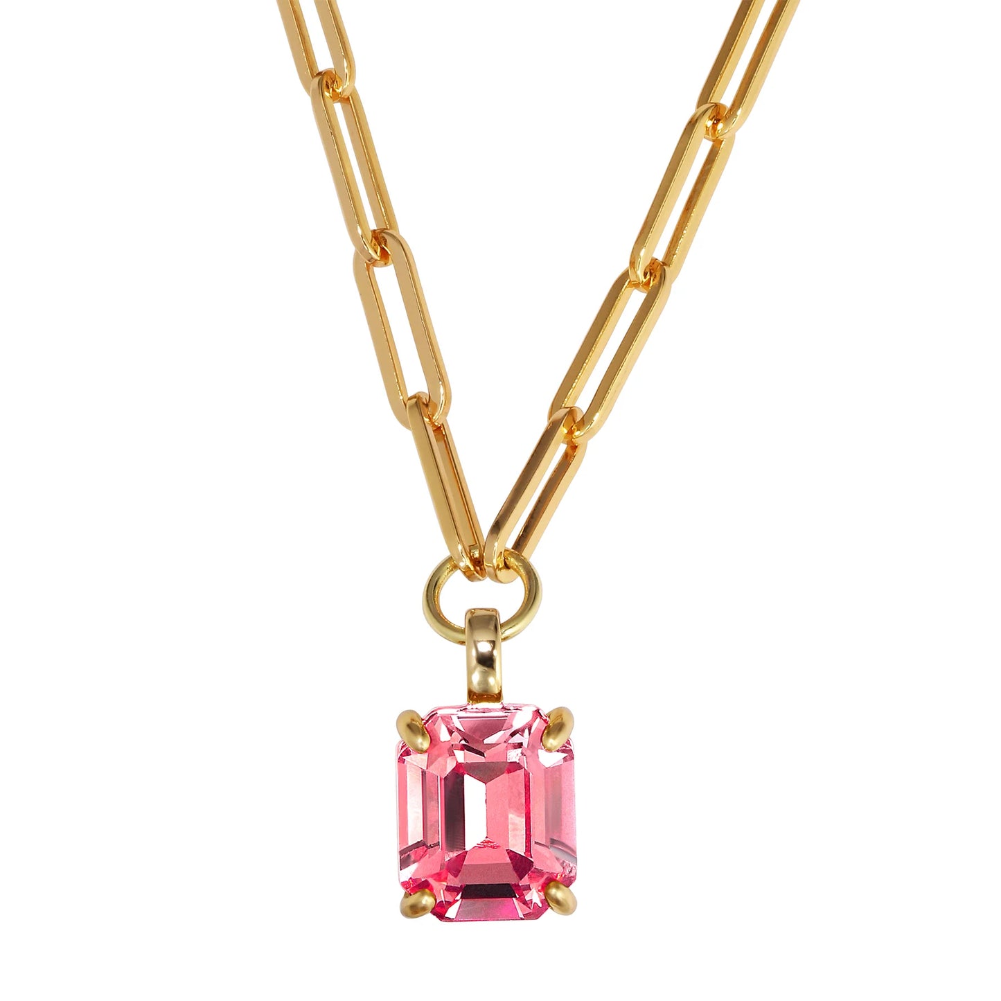 OCTA SHINEY GOLD LIGHT ROSE NECKLACE
