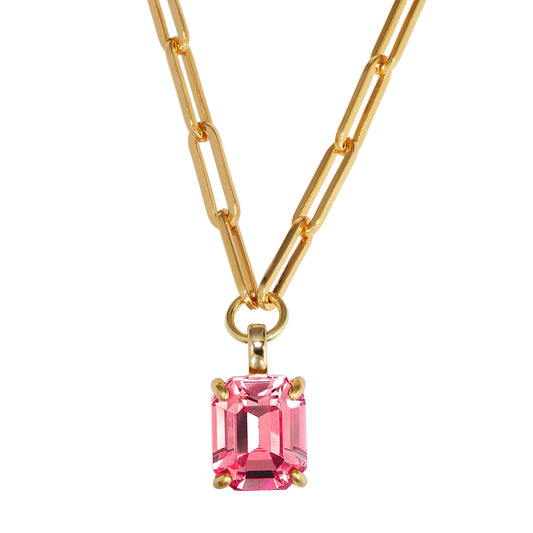 OCTA SHINEY GOLD LIGHT ROSE NECKLACE