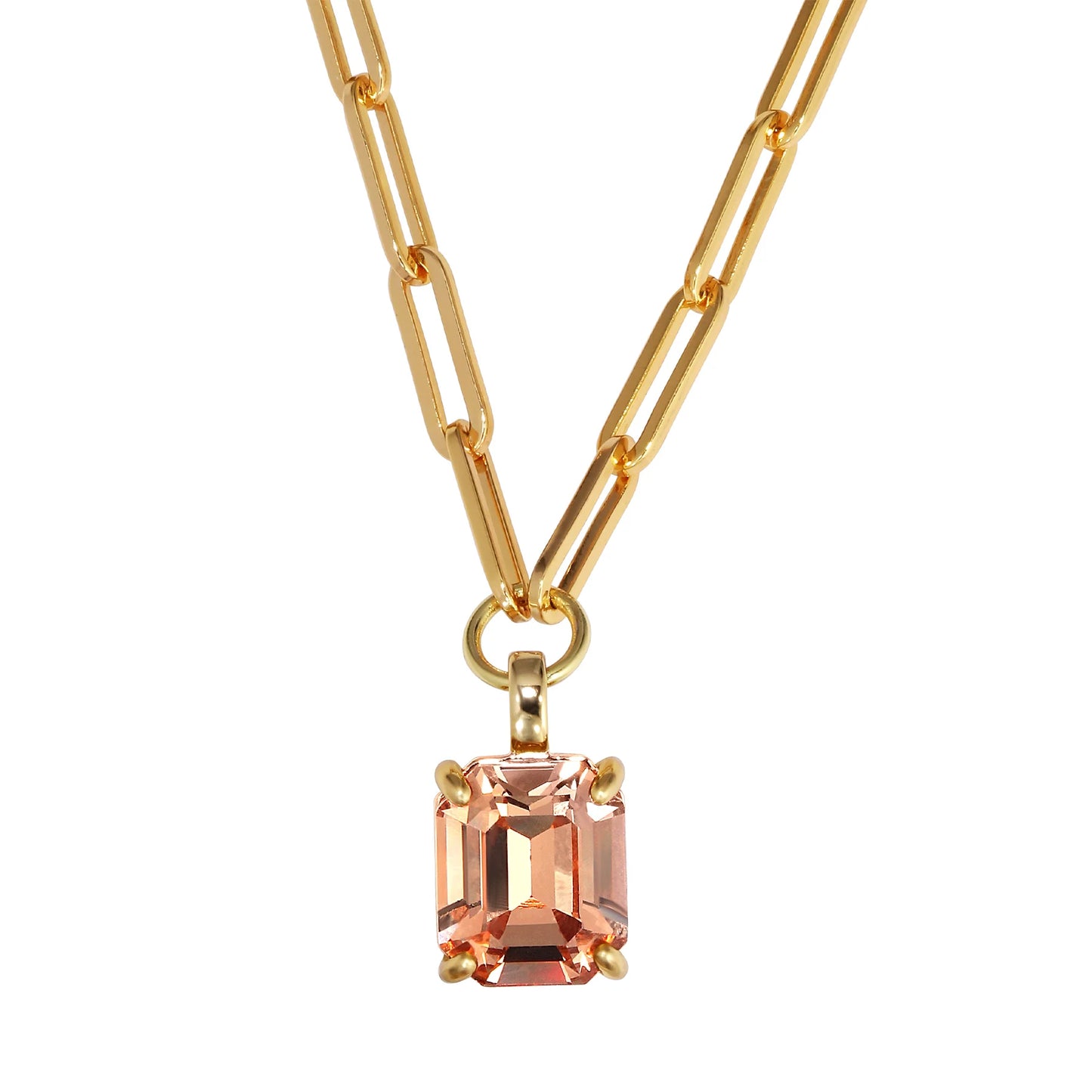OCTA SHINEY GOLD PEACH NECKLACE