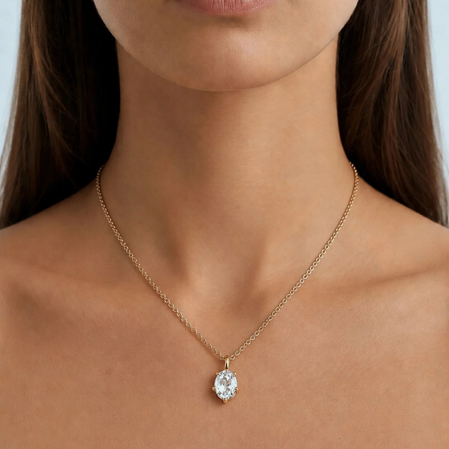 ORB SHINY GOLD CRYSTAL NECKLACE