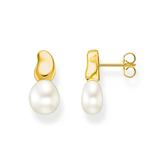 FLUID ORGANIC DROP FRESHWATER PEARL EARRINGS
