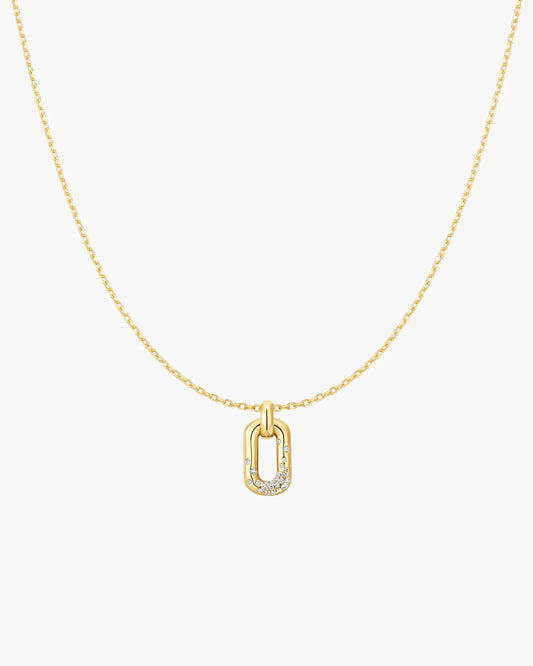 WANDERER OVAL HOOP PENDANT NECKLACE