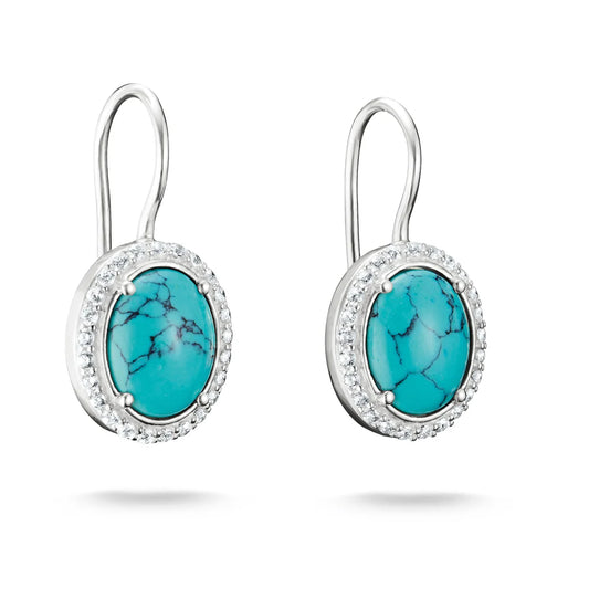 ELYNDRA TURQUOISE OVAL STONE EARRINGS