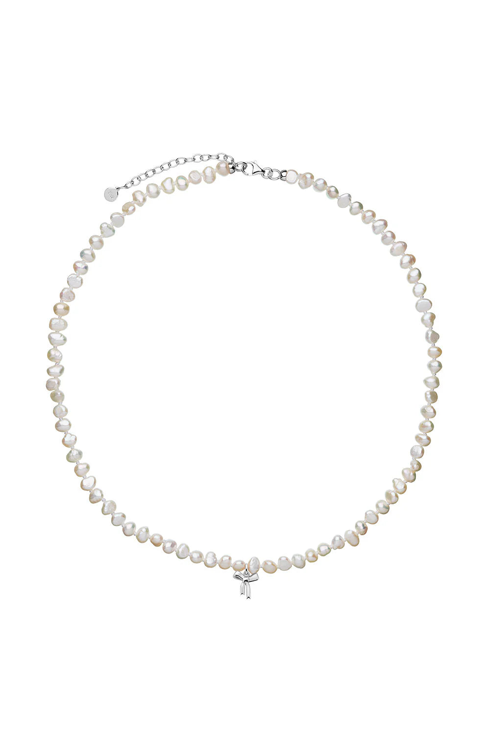 PETITE BOW WITH PEARLS NECKLACE