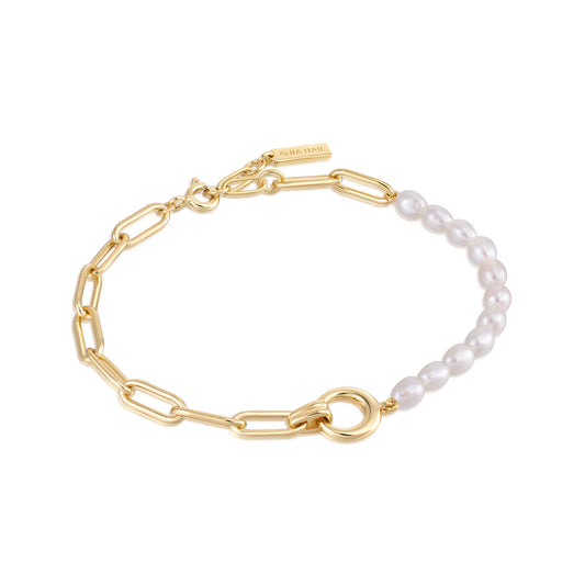PEARL CHUNKY LINK CHAIN BRACELET