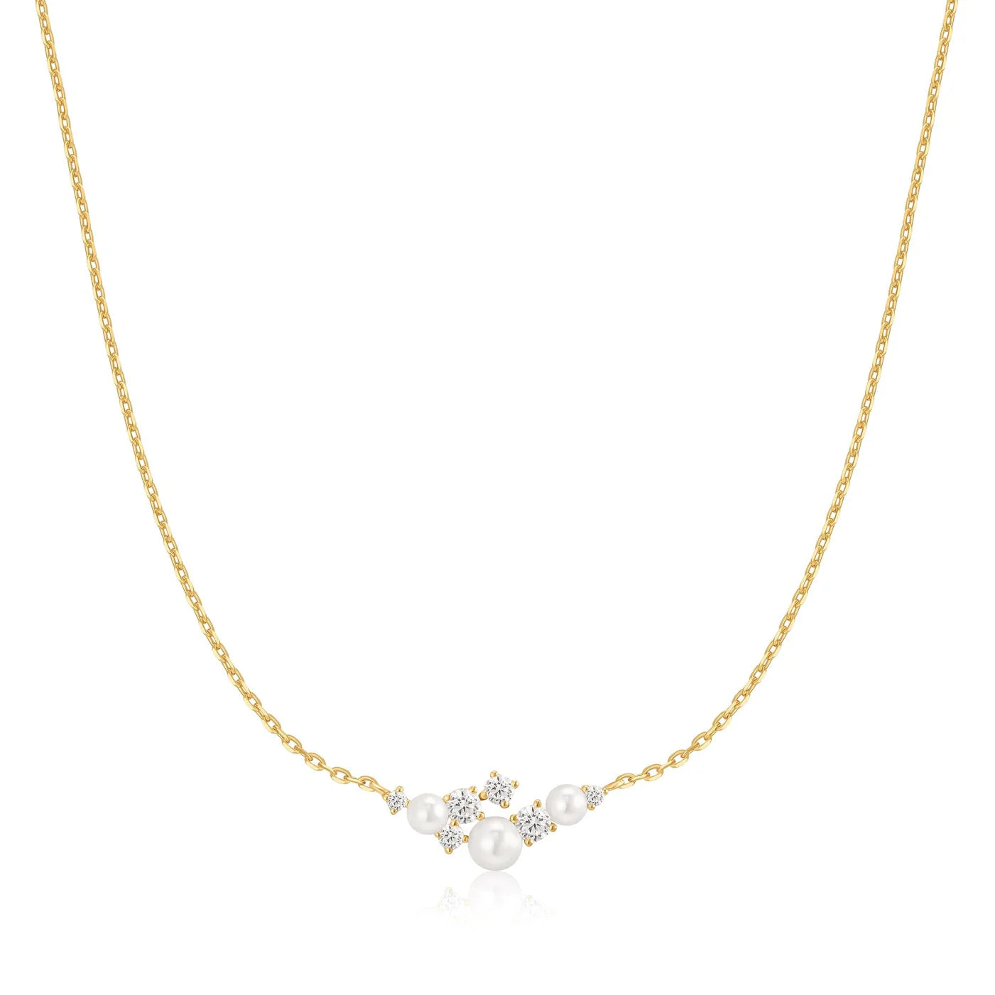STAR SHELL PEARL CLUSTER NECKLACE