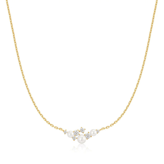 STAR SHELL PEARL CLUSTER NECKLACE