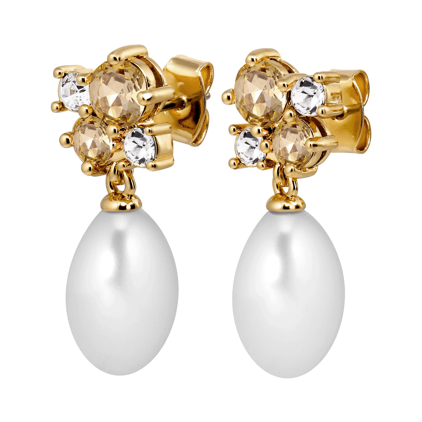 PETUN SHINY GOLD GOLDEN/PEARL EARRINGS