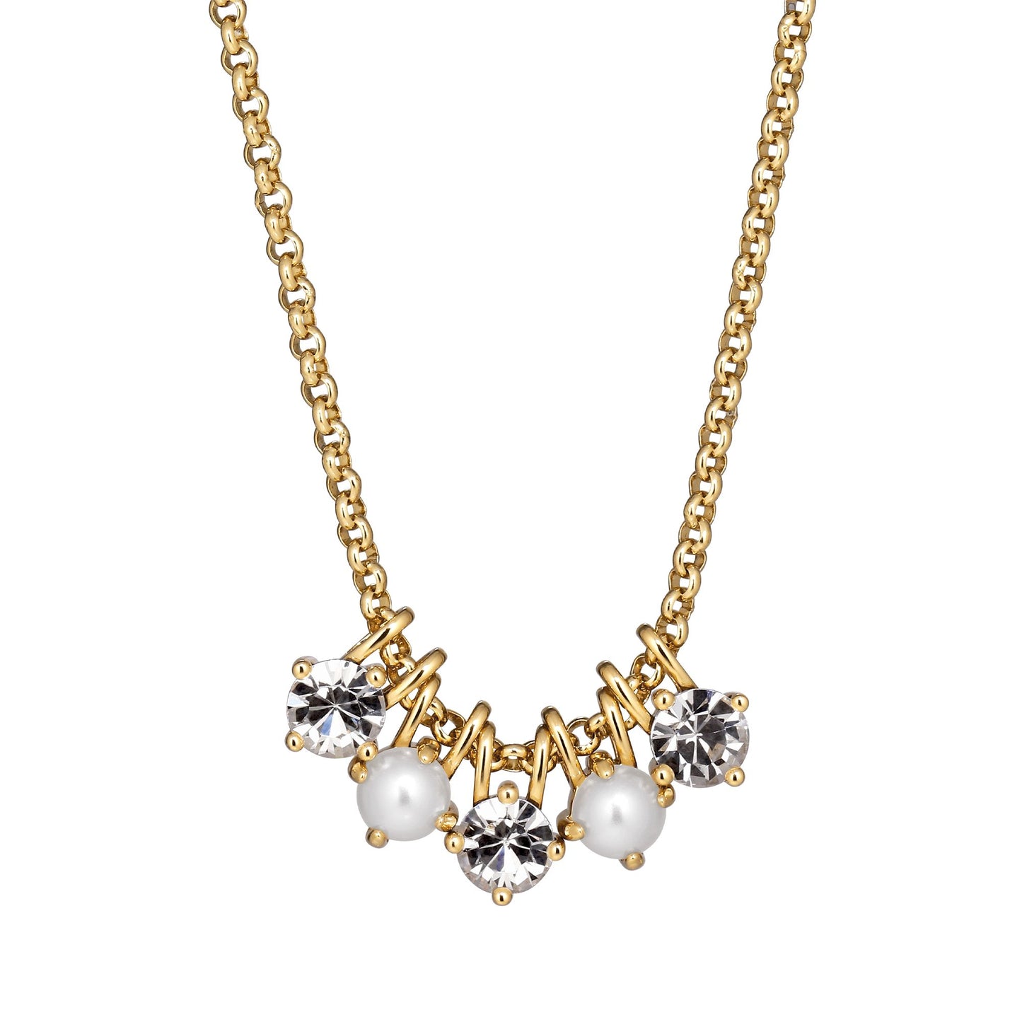 PHILA SHINY GOLDEN CRYSTAL/PEARL EARRINGS