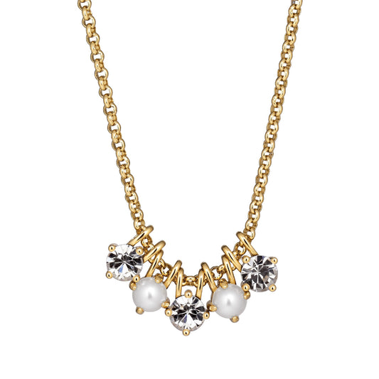 PHILA SHINY GOLDEN CRYSTAL/PEARL EARRINGS