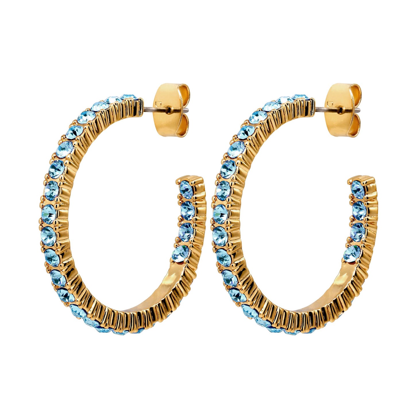 PINA SHINY GOLD AQUA EARRINGS