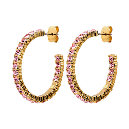 PINA SHINY GOLD LIGHT ROSE EARRINGS