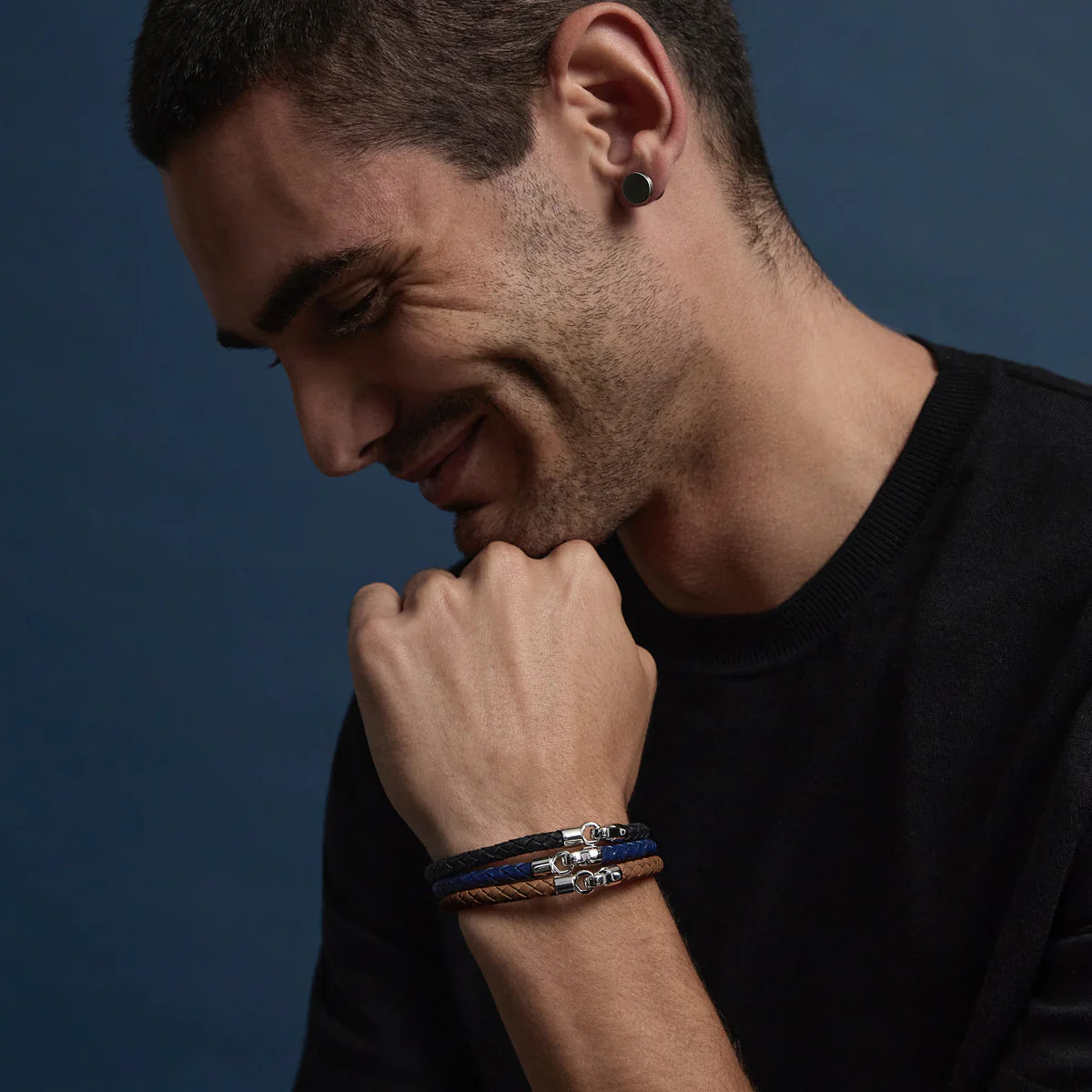 MARINER MEN'S PLAITED LEATHER BRACELET