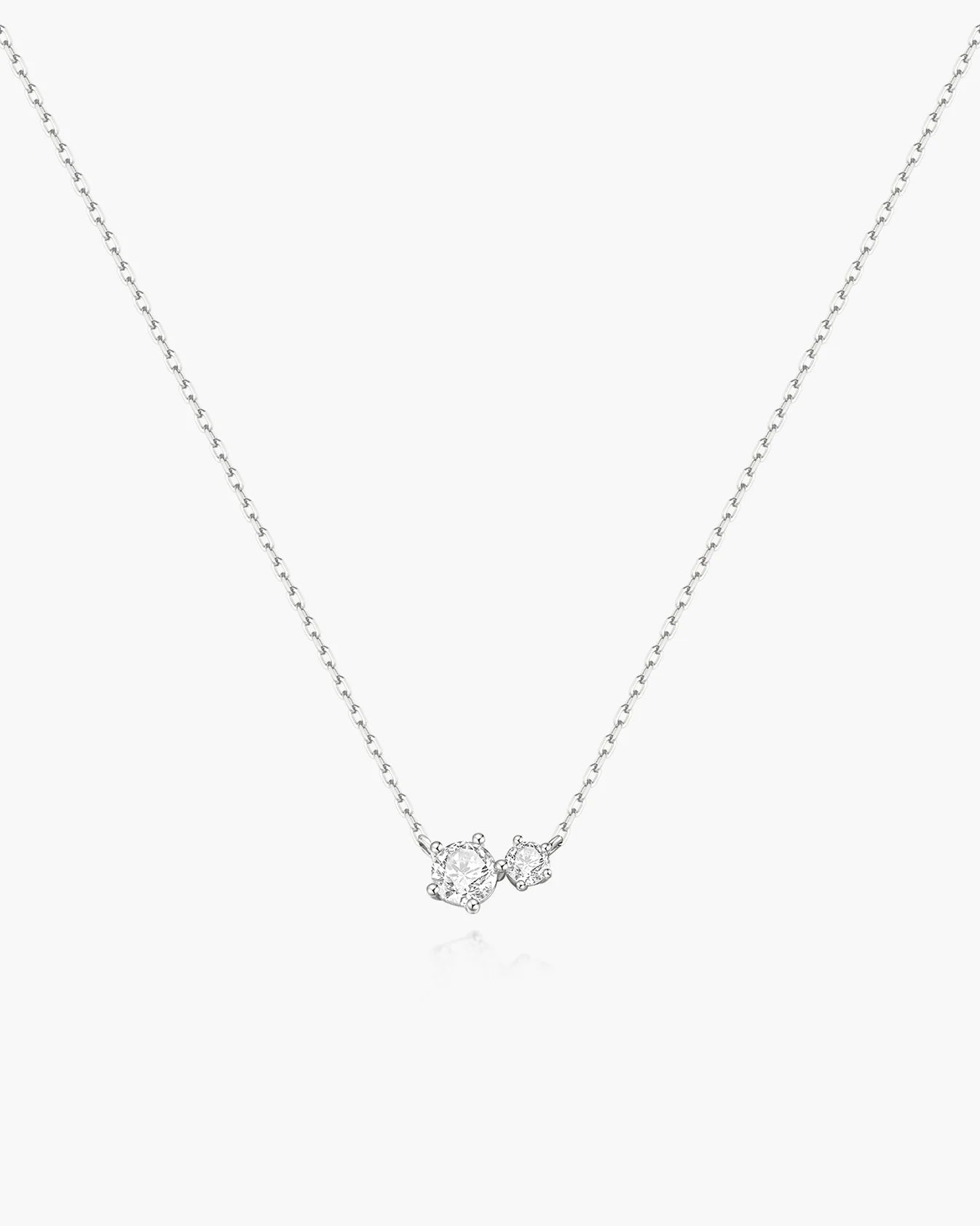 FAIRY PRONG SET DUO NECKLACE