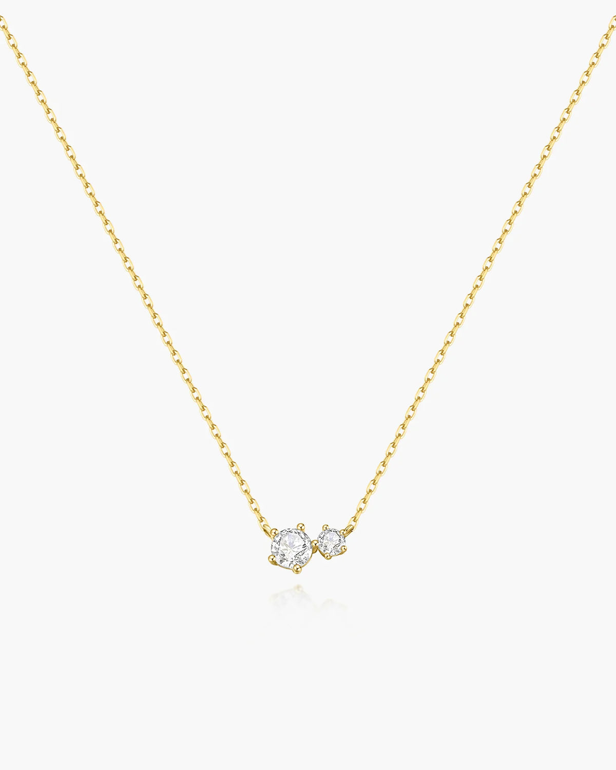 FAIRY PRONG SET DUO NECKLACE