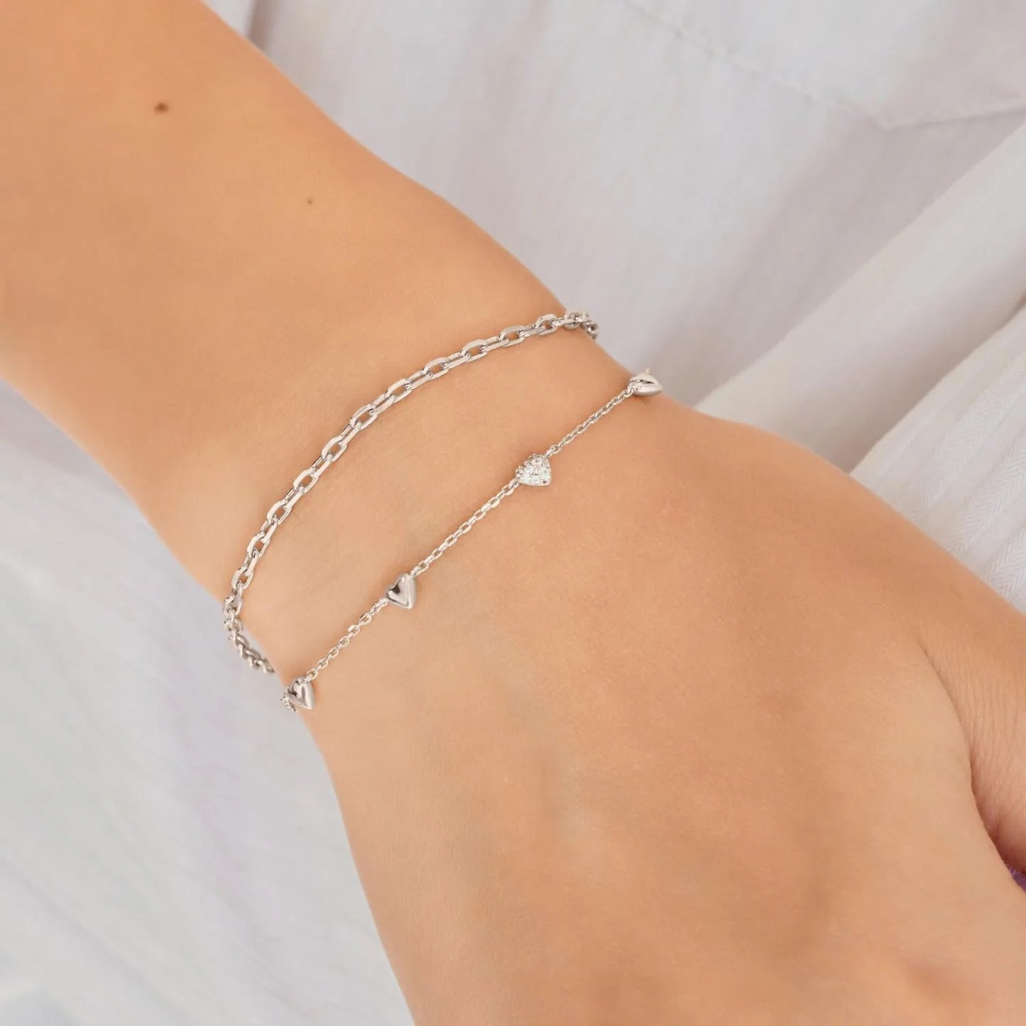 STAR PUFFED HEART STATION BRACELET