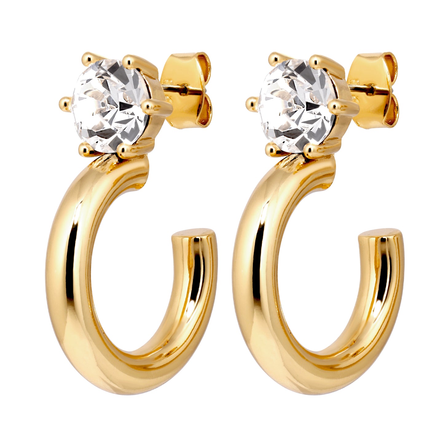 QUINTE SHINY GOLD CRYSTAL EARRINGS