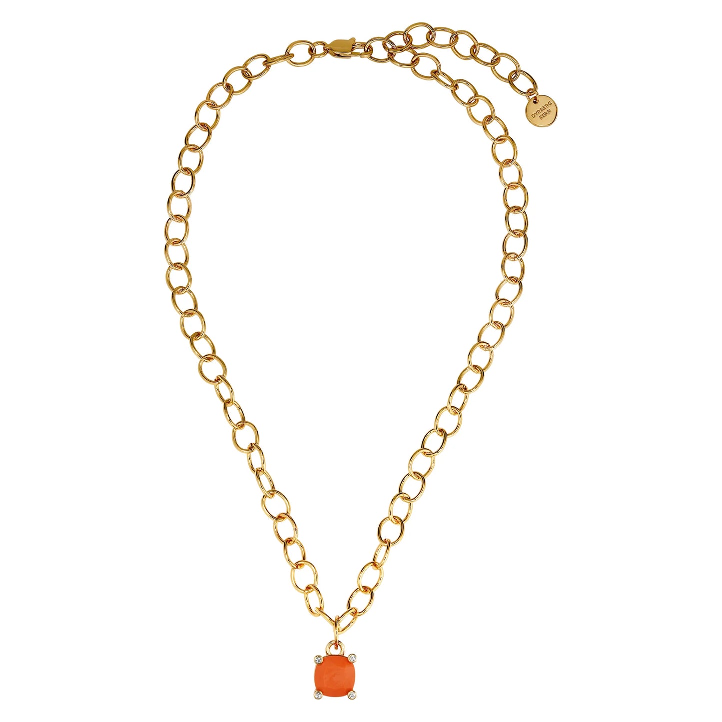 RAMINA SHINEY GOLD CORAL NECKLACE