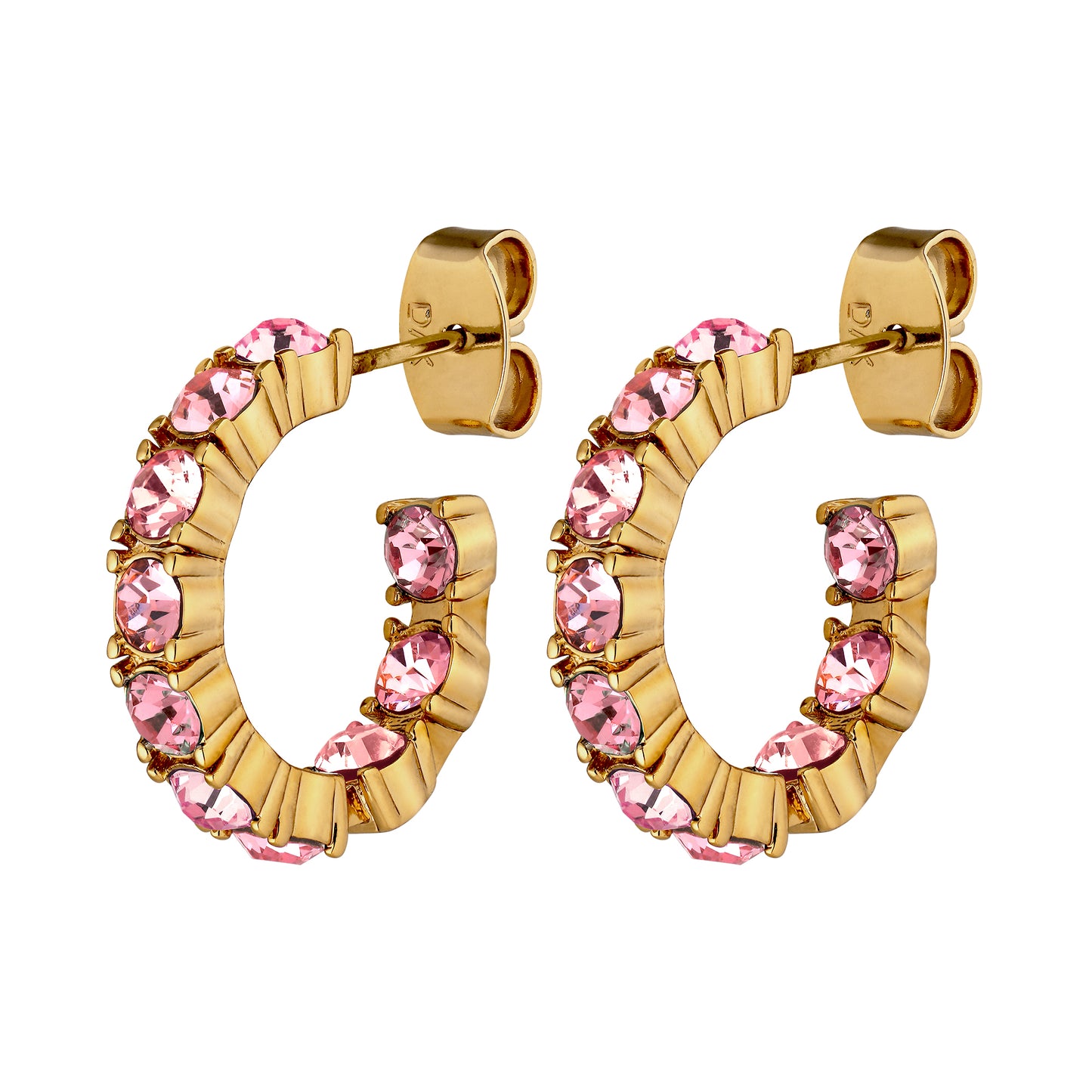 RAQUEL SHINY GOLD LIGHT ROSE EARRINGS