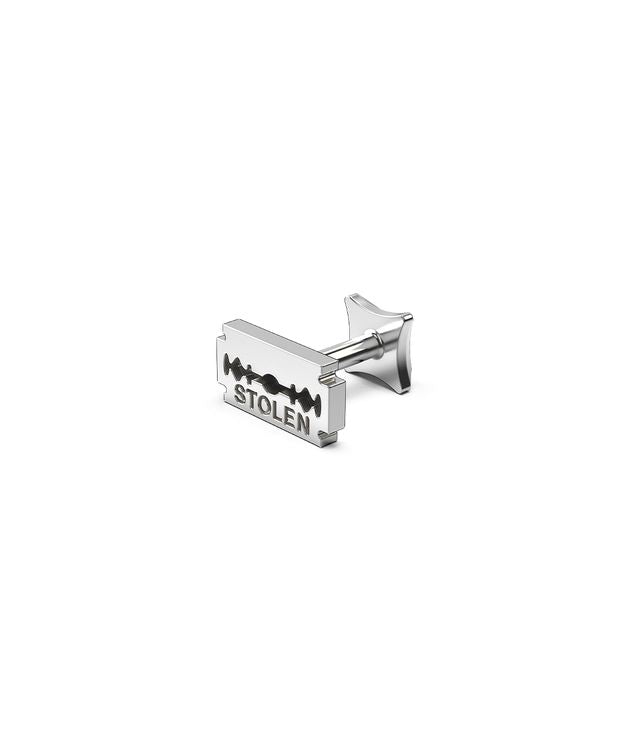 SINGLE STOLEN RAZOR FLATBACK EARRING