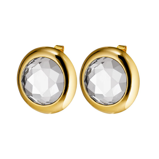 RIVOLI SHINY GOLD CRYSTAL EARRINGS