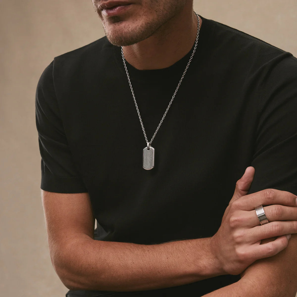 ROCCA MEN'S DOG TAG NECKLACE