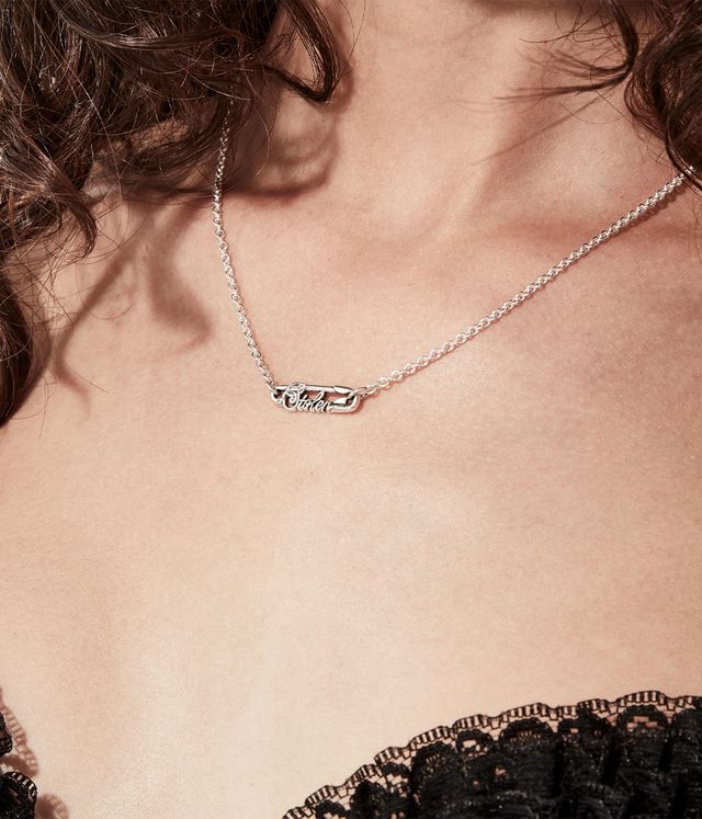 SCRIPTED PIN NECKLACE
