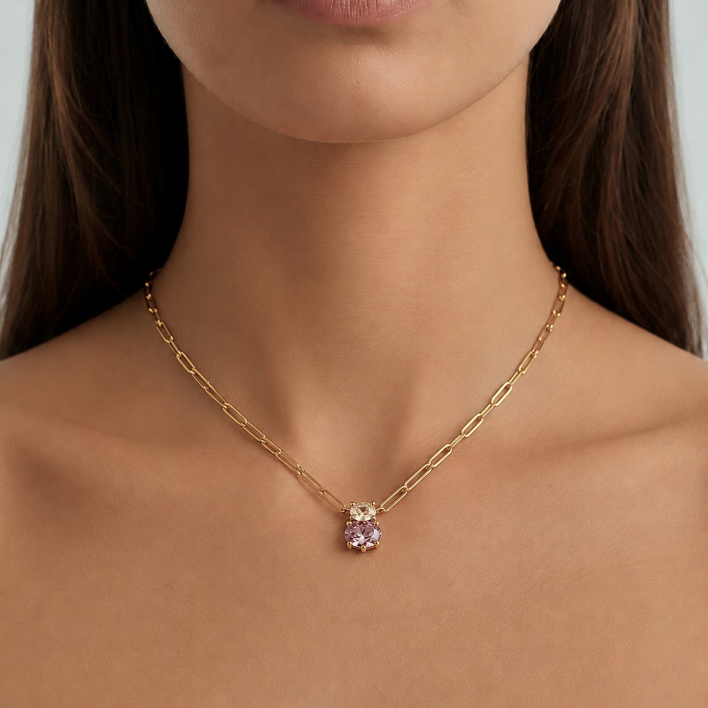 SERAFINE SHINY GOLD ROSE SAND NECKLACE