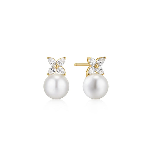 LUNA SHELL PEARL & LUCKY CLOVER STUDS