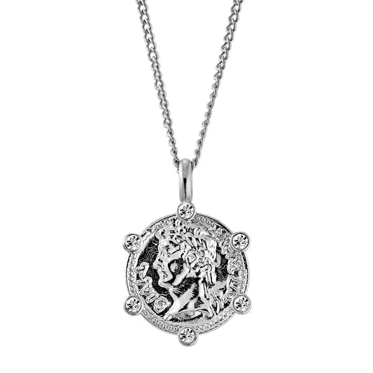 SIENA SHINY SILVER CRYSTAL NECKLACE