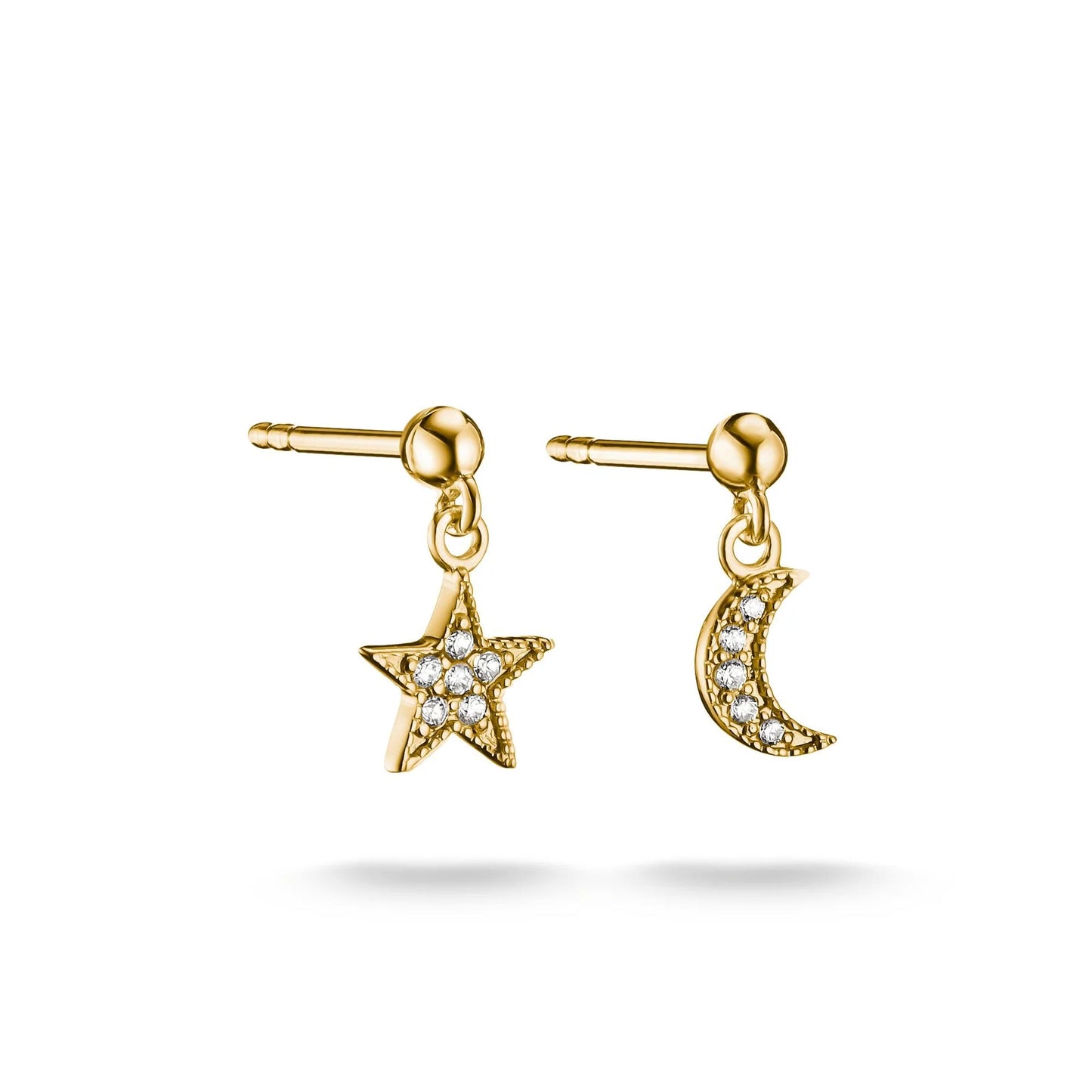 CLASSIC ALLOY STAR & MOON EARRINGS