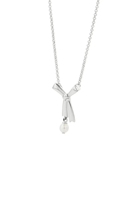 SMALL PEARL BOW NECKLACE