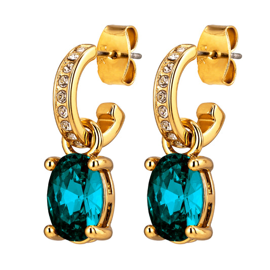 SOLENE SHINY GOLD PETROL EARRINGS