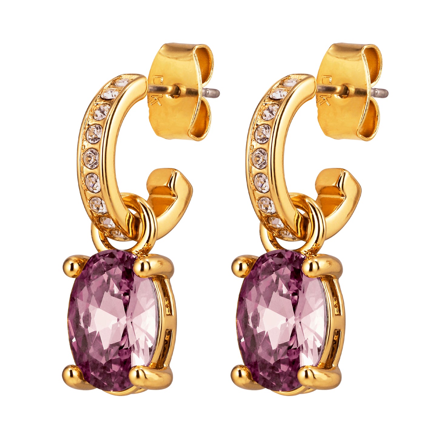 SOLENE SHINY GOLD VINTAGE ROSE GOLDEN EARRINGS